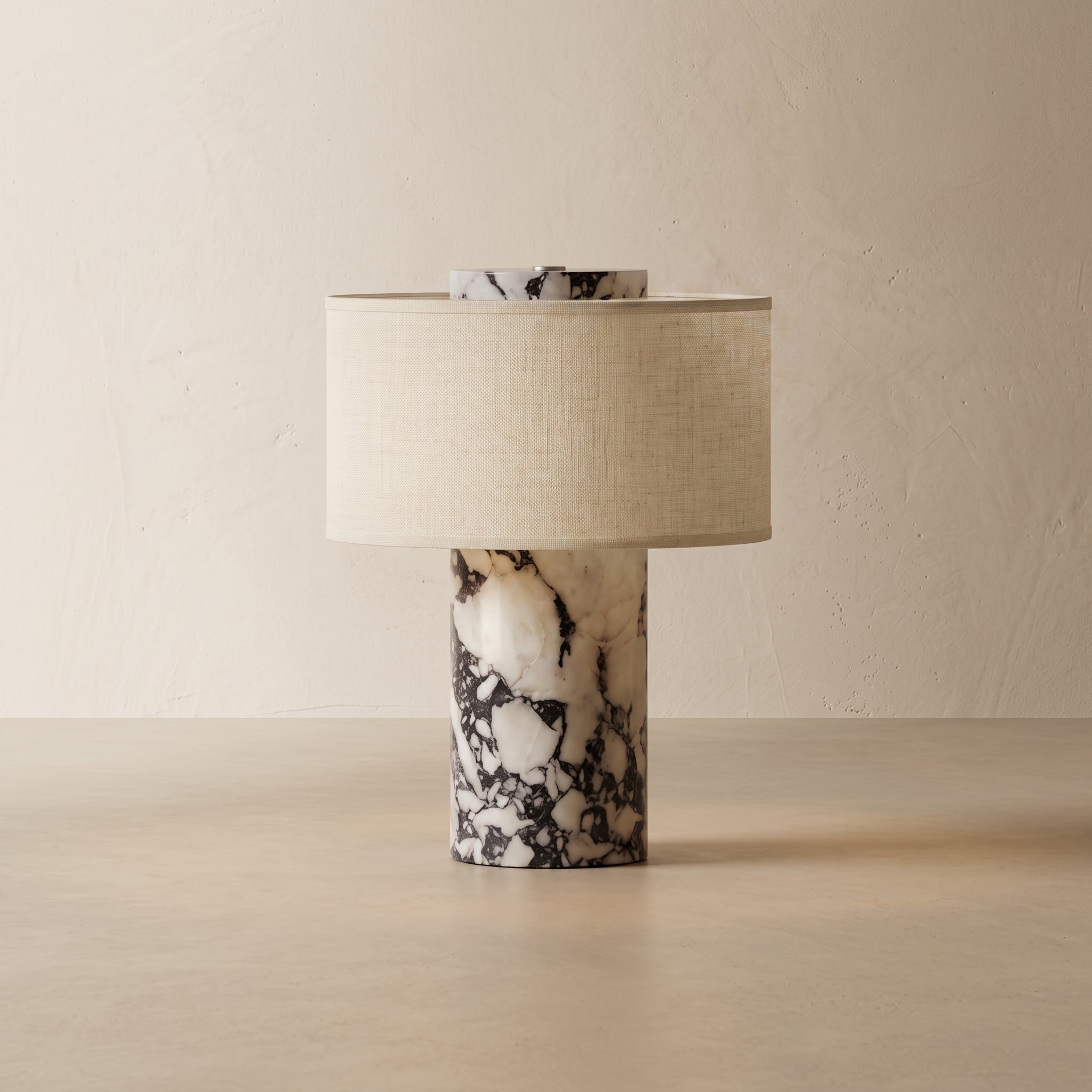 Portabel Bordslampa i Naturlig Marmor